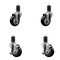 Service Caster 3.5'' Black Poly Wheel Swivel 1-5/8'' Expanding Stem Caster Set 2 Brakes, 4PK SCC-EX20S3514-PPUB-BLK-2-TLB-2-158 - alternate 1